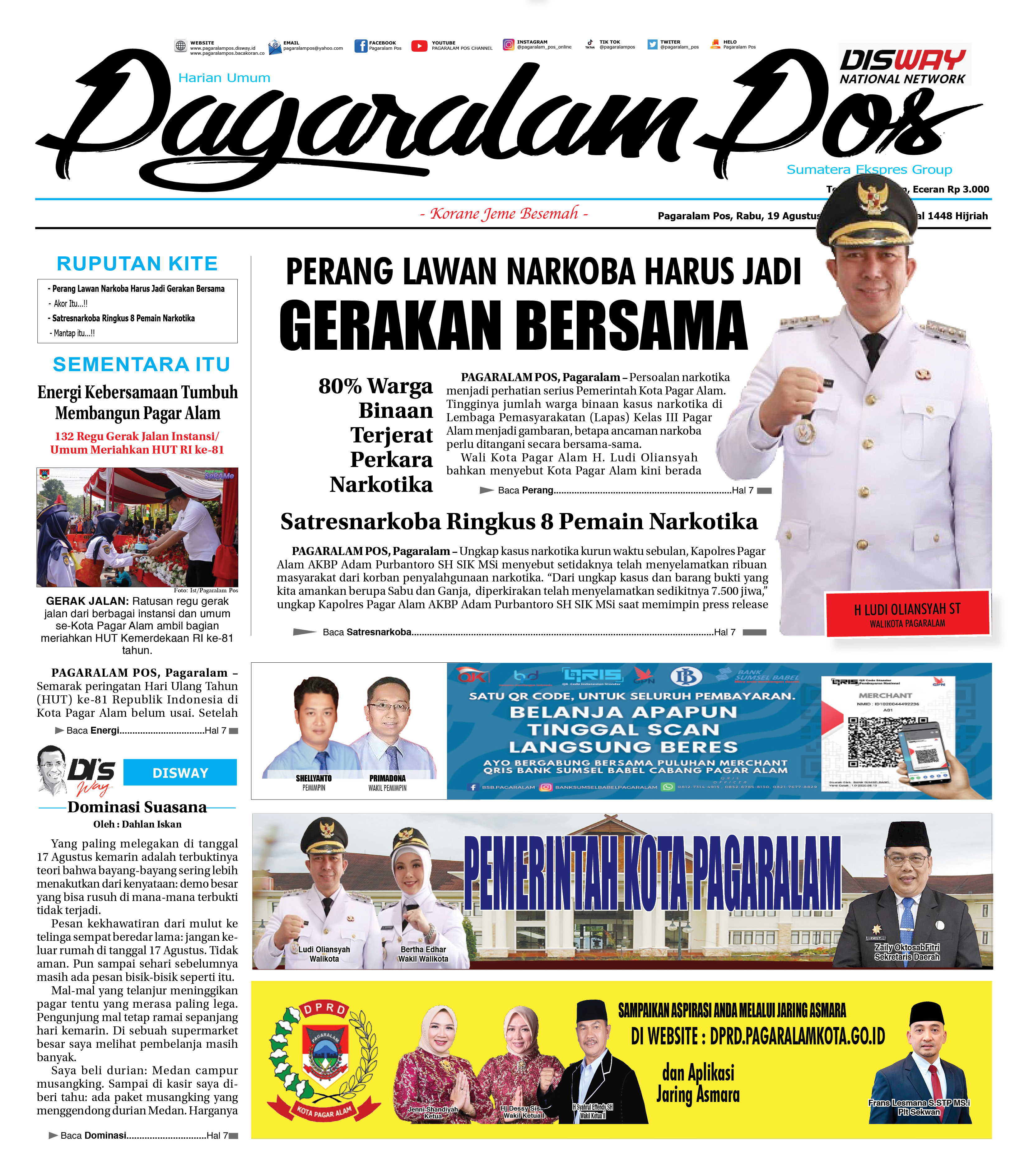 Pagaralam Pos, 19 Agustus 2026