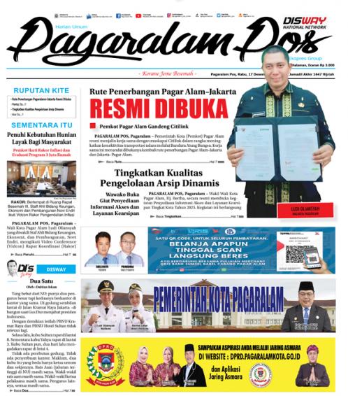 Pagaralam Pos, 17 Desember 2025
