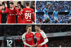 Liga Inggris - Papan Atas Sesak 3 Besar Liverpool, Arsenal dan Manchester City Menang