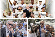 Carlo Ancelotti Ulangi Foto Ikonik Saat Real Madrid Gelar Parade Juara Liga Spanyol