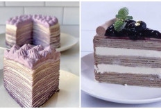 Kue Tanpa Oven Blueberry Cheese Mille Crepes Segar & Creamy
