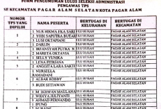 Form Pengumuman Lulus Seleksi Administrasi Pengawas TPS Se Kecamatan Pagaralam Selatan