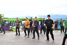 Wako Pagaralam dan Pangdam II/Sriwijaya Gelar Senam dan Tanam Pohon di Tugu Rimau